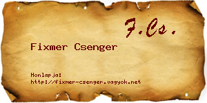 Fixmer Csenger névjegykártya